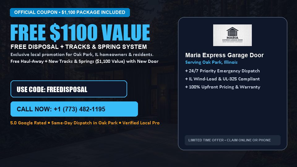 FREE Old Door Haul-Away & Heavy-Duty Tracks in Oak Park, IL - Maria Express Garage Door