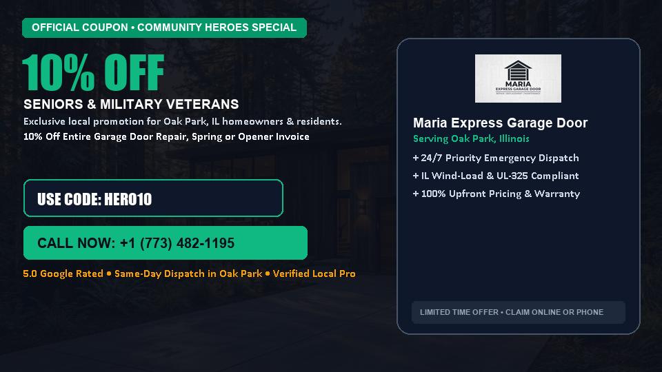 10% OFF Senior, Military & First Responder Discount in Oak Park, IL - Maria Express Garage Door
